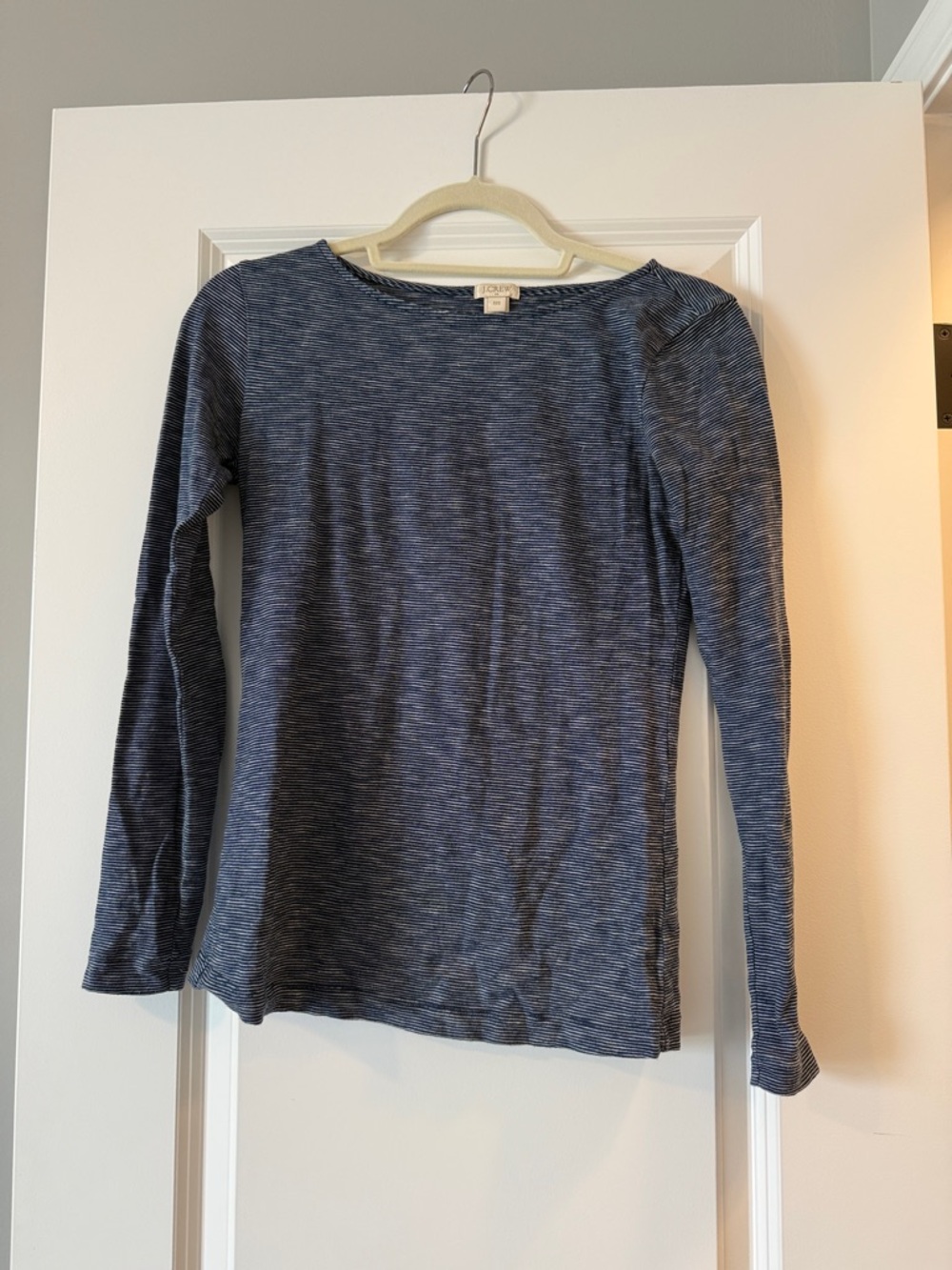 J. Crew Navy and White Striped Long Sleeve Top